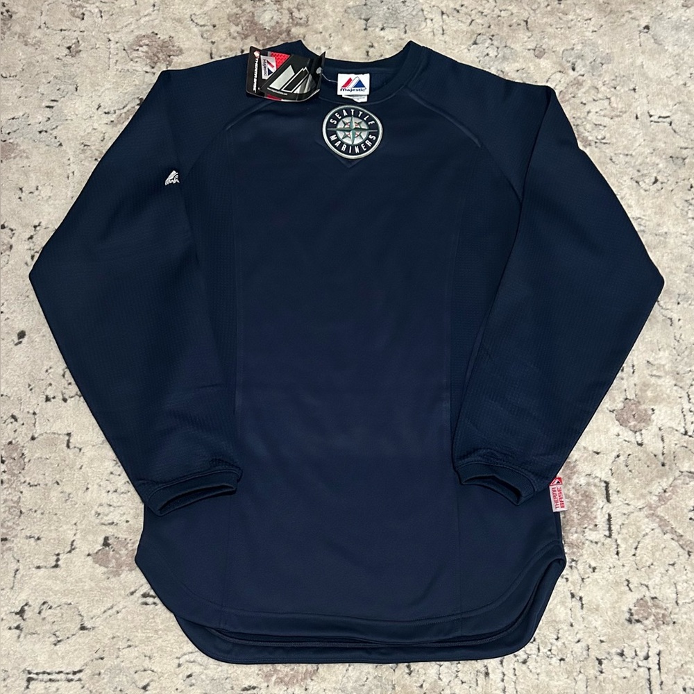 Majestic Authentic Seattle Mariners Therma Base Pullover Sweatshirt Youth Sz: XL - Picture 1 of 4